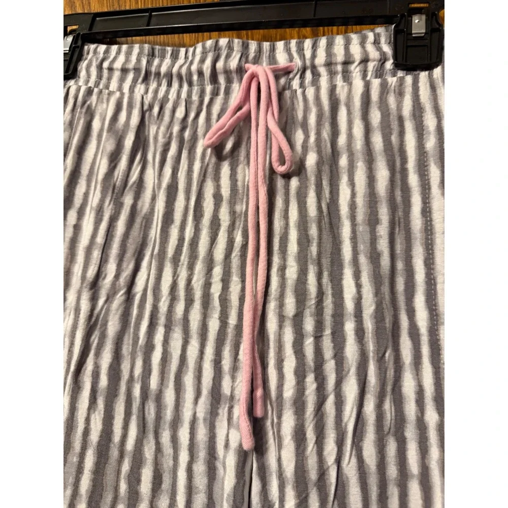 Secret Treasures Womens XL Gray Tie Dye Stripe‎ Pajama Jogger Pants Pink Stripe